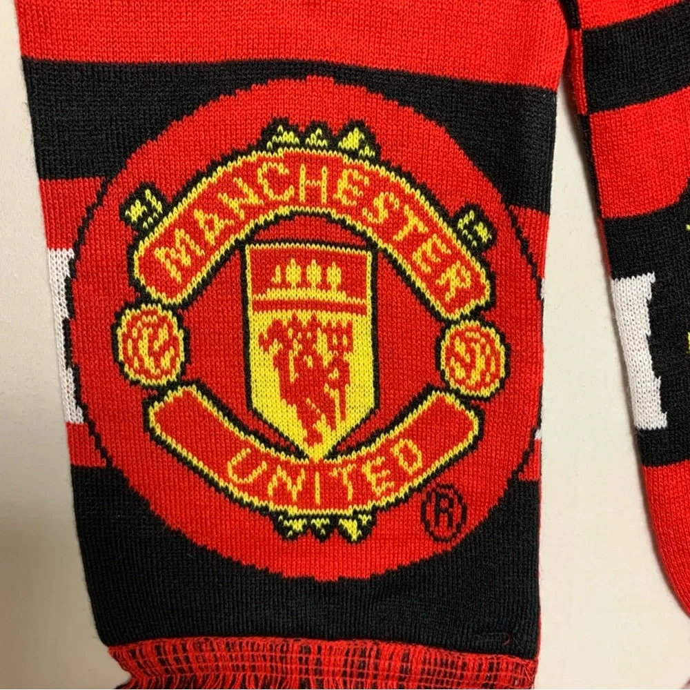 Manchester United Scarf Black Large Soccer Fútbol England Winter Warm Snow Men’s